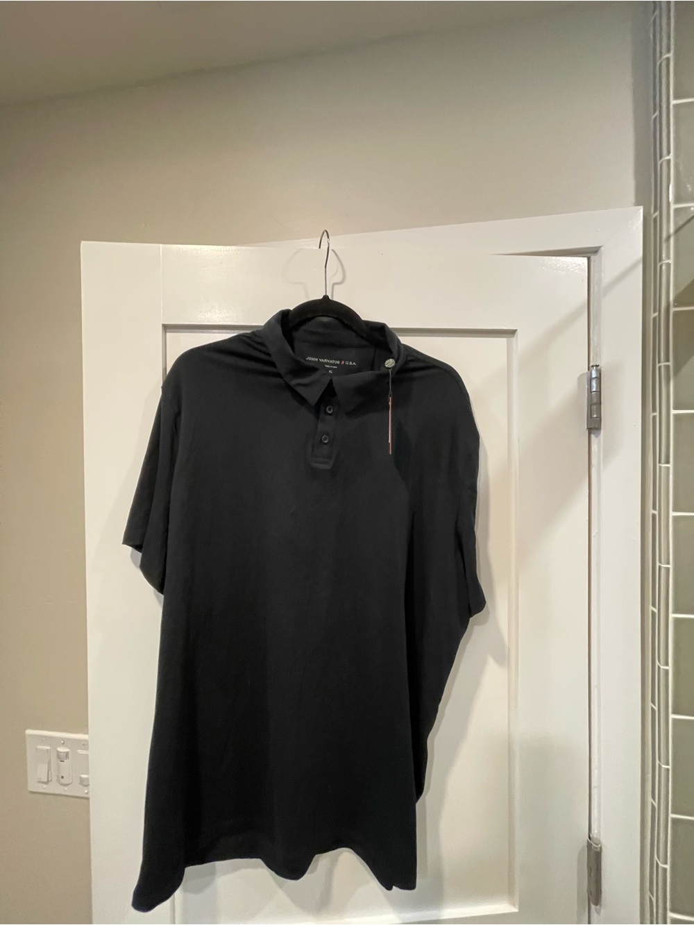 John Varvatos Black Short-Sleeve Polo sz XL NEW